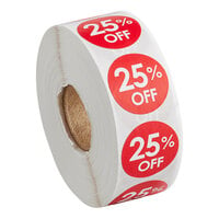 Point Plus 25% Off Permanent 1" Red Label - 1000/Roll