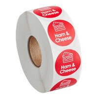 Point Plus Ham & Cheese Permanent 1" Red Label - 1000/Roll