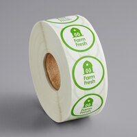 Point Plus Farm Fresh Permanent 1 inch Green Label - 1000/Roll