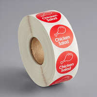 Point Plus Chicken Salad Permanent 1 inch Red Label - 1000/Roll