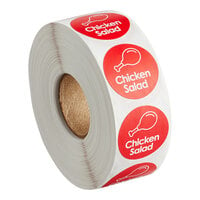 Point Plus Chicken Salad Permanent 1" Red Label - 1000/Roll