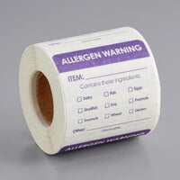 Noble Products 2" x 2" Dissolvable Big 8 Allergens Label - 250/Roll