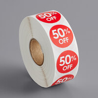 Point Plus 50% Off Permanent 1 inch Red Label - 1000/Roll