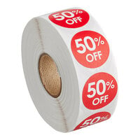 Point Plus 50% Off Permanent 1" Red Label - 1000/Roll
