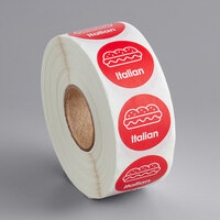 Point Plus Italian Permanent 1 inch Red Label - 1000/Roll