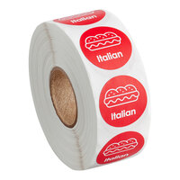 Point Plus Italian Permanent 1" Red Label - 1000/Roll