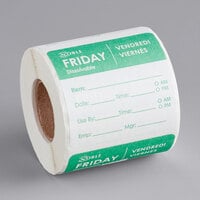 Noble Products Friday 2 inch x 2 inch Dissolvable Day of the Week Label - 250/Roll