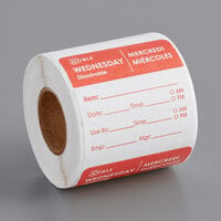 Noble Products Wednesday 2 inch x 2 inch Dissolvable Day of the Week Label - 250/Roll