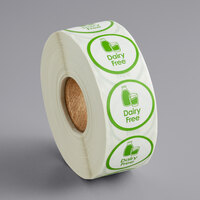 Point Plus Dairy Free Permanent 1 inch Green Label - 1000/Roll