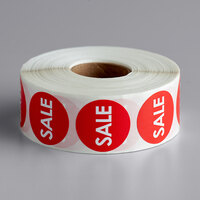 Point Plus Sale Permanent 1 inch Red Label - 1000/Roll