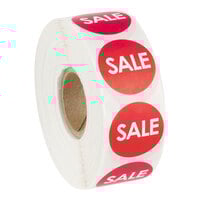 PointPlus Sale Permanent 1" Red Label - 1,000/Roll