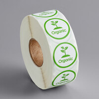 Point Plus Organic Permanent 1 inch Green Label - 1000/Roll