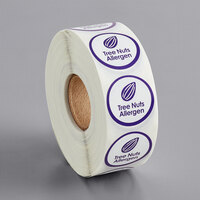 Point Plus Tree Nuts Allergen Permanent 1 inch Purple Label - 1000/Roll