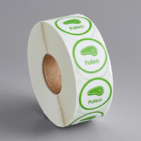 Point Plus Paleo Permanent 1 inch Green Label - 1000/Roll