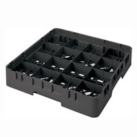 Cambro 16S434110 Camrack 5 1/4 inch High Customizable Black 16 Compartment Glass Rack