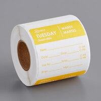 Noble Products Tuesday 2 inch x 2 inch Dissolvable Day of the Week Label - 250/Roll