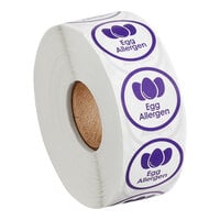 Point Plus Egg Allergen Permanent 1" Purple Label - 1000/Roll