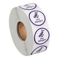 Point Plus Soy Allergen Permanent 1" Purple Label - 1000/Roll