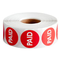 Point Plus Paid Permanent 1" Red Label - 1000/Roll