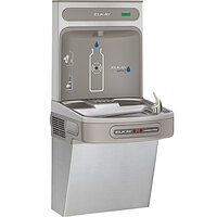 Zurn Elkay EZO8WSSK EZH2O Stainless Steel 8 GPH Wall Mount Non-Filtered Bottle Filling Station with Hands-Free Fountain - 115V - Chilled