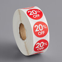 Point Plus 20% Off Permanent 1 inch Red Label - 1000/Roll