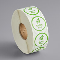 Point Plus Gluten Free Permanent 1 inch Green Label - 1000/Roll