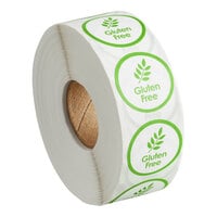 Point Plus "Gluten Free" Permanent 1" Green Label - 1000/Roll