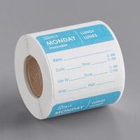 Noble Products Monday 2 inch x 2 inch Dissolvable Day of the Week Label - 250/Roll