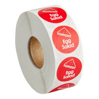 Point Plus Egg Salad Permanent 1" Red Label - 1000/Roll