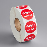 Point Plus Medium Permanent 1 inch Red Label - 1000/Roll