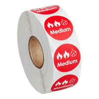 Point Plus Medium Permanent 1" Red Label - 1000/Roll