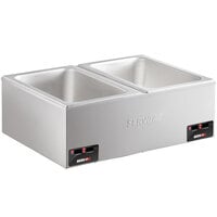 ServIt FW200D 12 inch x 20 inch Full Size Dual Well Electric Countertop Food Warmer with Digital Controls - 120V, 2000W