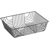 Acopa 12" x 9" Rectangular Black Wire Basket