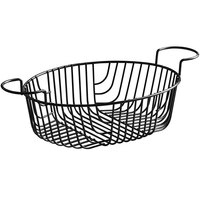 Acopa Oblong Black Wire Basket with Ramekin Holders - 11 inch x 8 inch x 3 1/4 inch