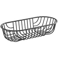Acopa 9 inch x 4 inch Oblong Black Wire Basket