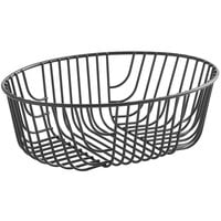 Acopa 10 inch x 7 inch Oval Black Wire Basket