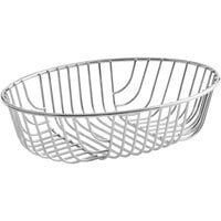 Acopa Oval Chrome Wire Basket - 9 inch x 6 inch