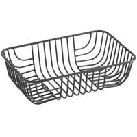 Acopa 9" x 6" Rectangular Black Wire Basket