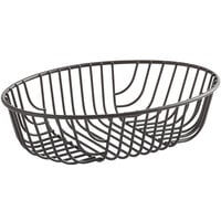 Acopa Oval Black Wire Basket - 9 inch x 6 inch