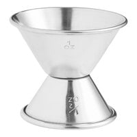 Acopa 0.5 oz. & 1 oz. Stainless Steel Classic Jigger