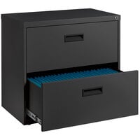 Hirsh Industries 20228 Space Solutions SOHO Charcoal Two-Drawer Lateral File Cabinet with Arc Pull Handles - 30 inch x 17 5/8 inch x 27 3/4 inch