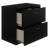 Hirsh Industries 23923 Space Solutions SOHO Black Two-Drawer Lateral File Cabinet - 30" x 17 5/8" x 27 3/4"