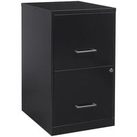 Hirsh Industries 14341 Space Solutions SOHO Black Two-Drawer Vertical File Cabinet - 14 1/4 inch x 18 inch x 24 1/2 inch