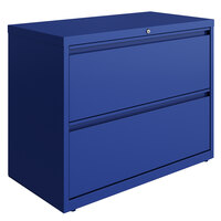 Hirsh Industries 24251 HL10000 Series Classic Blue Two-Drawer Lateral File Cabinet - 36 inch x 18 5/8 inch x 28 inch