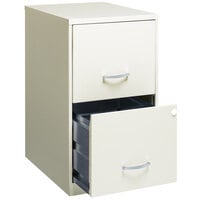 Hirsh Industries 22614 Space Solutions SOHO Pearl White Two-Drawer Vertical File Cabinet - 14 1/4 inch x 18 inch x 24 1/2 inch