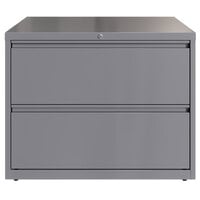 Hirsh Industries 23744 HL10000 Series Arctic Silver Two-Drawer Lateral File Cabinet - 36 inch x 18 5/8 inch x 28 inch