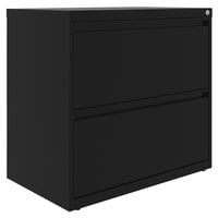Hirsh Industries 24081 SOHO Black Two-Drawer Lateral 101 File Cabinet - 30 inch x 17 5/8 inch x 27 3/4 inch