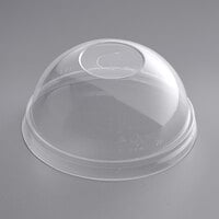 EcoChoice 9, 12, 16, 20, 22 oz. Translucent Compostable PLA Paper Cold Cup Dome Lid with Hole - 1000/Case