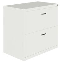 Hirsh Industries 24079 Space Solutions SOHO White Two-Drawer Lateral File Cabinet - 30" x 17 5/8" x 27 3/4"