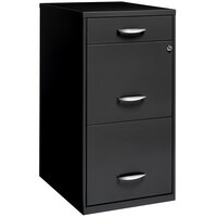 Hirsh Industries 20205 Space Solutions SOHO Charcoal Three-Drawer Vertical Organizer File Cabinet with Supply Drawer - 14 1/4 inch x 18 inch x 27 1/2 inch
